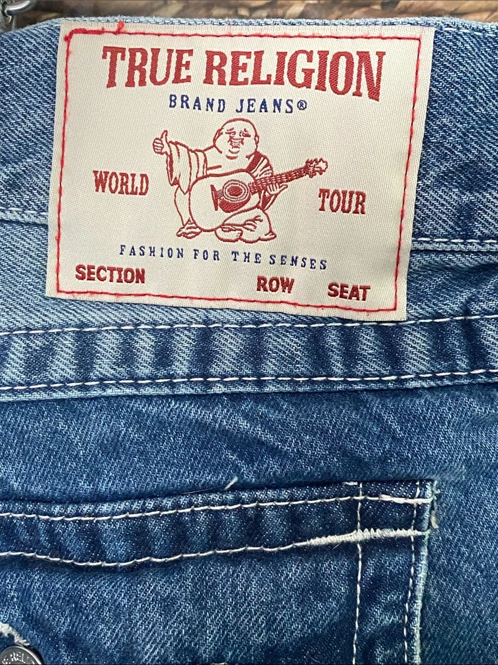 True Religion BOBBY Relaxed Baggy Blue Denim Shorts